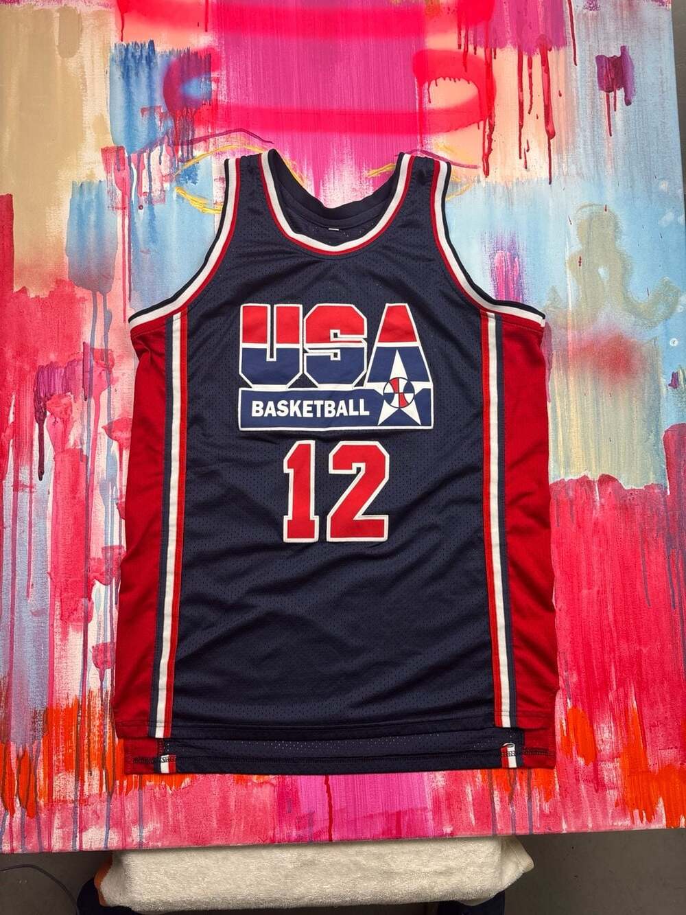 John Stockton #12 USA Basketball Dream Team Stitched Jersey Size M